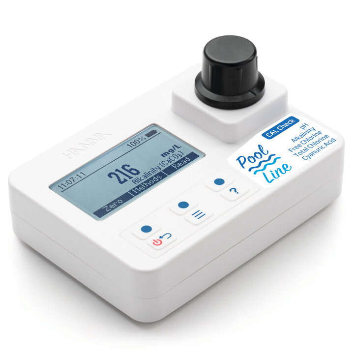 Fotometer alkaliniteit, vrij/totaal chloor, pH en cyanuurzuur zwembad